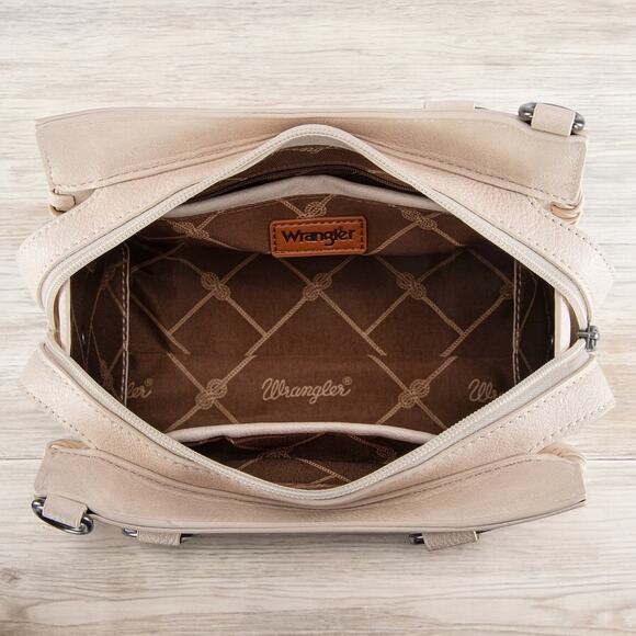 Wrangler Tan Whipstitch Small Crossbody/Top Handle Bag *NEW in Package* - Picture 5 of 7